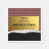 Gepersonaliseerde Golden Ticket Chocolade Party Servet (Voorkant)