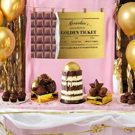 Gepersonaliseerde Golden Ticket Chocolade Party Spandoek