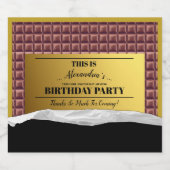 Gepersonaliseerde Golden Ticket Chocolade Party Sparkling Wijnetiket (Enkel label)