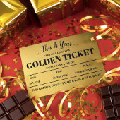 Gepersonaliseerde Golden Ticket Party Favor Rechthoekige Sticker