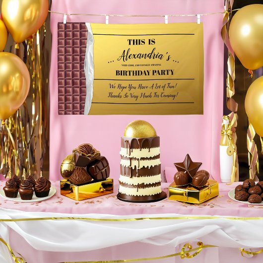 Gepersonaliseerde Golden Ticket Party Spandoek