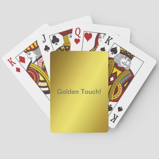 Gepersonaliseerde "Golden Touch" Goud en Geel Pokerkaarten (Achterkant)