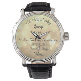 Gepersonaliseerde Golden Wedding Jubileum Watch Horloge