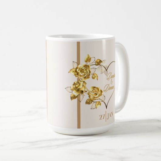 Gepersonaliseerde Golden Wedding Mok (Voorkant rechts)