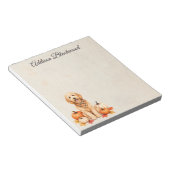 Gepersonaliseerde Goldendoodle Herfstbladeren Pomp Notitieblok (Schuin)