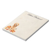Gepersonaliseerde Goldendoodle Herfstbladeren Pomp Notitieblok (Linkerzijde)
