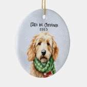 Gepersonaliseerde Goldendoodle Keramisch Ornament (Rechts)