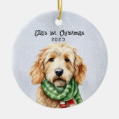 Gepersonaliseerde Goldendoodle Keramisch Ornament (Voorkant)