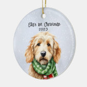 Gepersonaliseerde Goldendoodle Keramisch Ornament (Links)