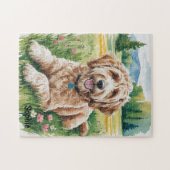 Gepersonaliseerde Goldendoodle Legpuzzel (Horizontaal)