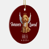Gepersonaliseerde Goldendoodle Memorial Ornament (Rechts)