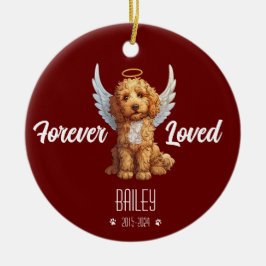 Gepersonaliseerde Goldendoodle Memorial Ornament