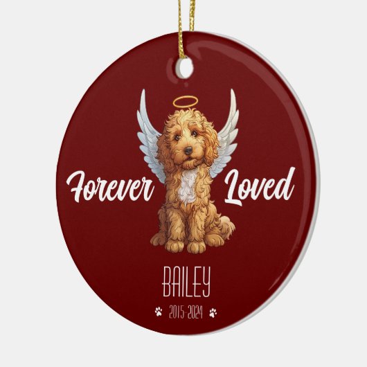 Gepersonaliseerde Goldendoodle Memorial Ornament (Links)