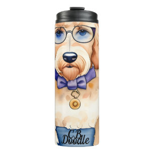 Gepersonaliseerde Goldendoodle Thermische Tumbler Thermosbeker