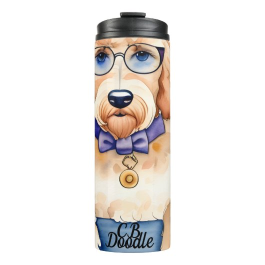 Gepersonaliseerde Goldendoodle Thermische Tumbler Thermosbeker (Voorkant)