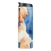 Gepersonaliseerde Goldendoodle Thermische Tumbler Thermosbeker (Geroteerd rechts)