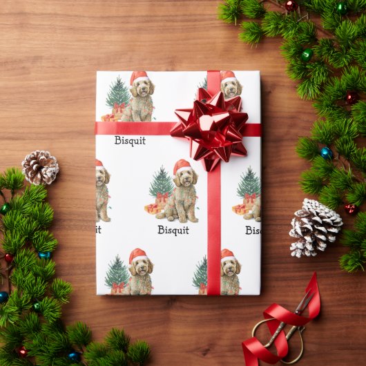Gepersonaliseerde Goldendoodle Wrapping Papier Cad (Feestdagen Geschenken)