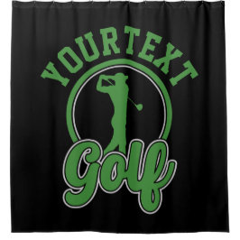 Gepersonaliseerde Golf ADD NAAM Retro Pro Golfer S Douchegordijn