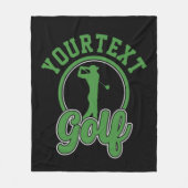 Gepersonaliseerde Golf ADD NAAM Retro Pro Golfer S Fleece Deken (Voorkant)