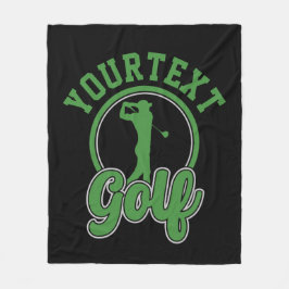 Gepersonaliseerde Golf ADD NAAM Retro Pro Golfer S Fleece Deken