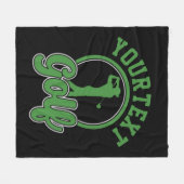 Gepersonaliseerde Golf ADD NAAM Retro Pro Golfer S Fleece Deken (Voorkant (Horizontaal))