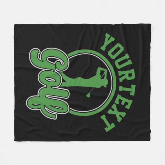 Gepersonaliseerde Golf ADD NAAM Retro Pro Golfer S Fleece Deken (Voorkant (Horizontaal))