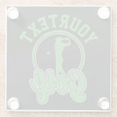 Gepersonaliseerde Golf ADD NAAM Retro Pro Golfer S Glazen Onderzetter (Achterkant)