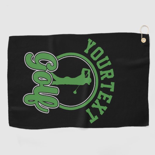 Gepersonaliseerde Golf ADD NAAM Retro Pro Golfer S Golfhanddoek (Horizontaal)