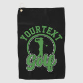 Gepersonaliseerde Golf ADD NAAM Retro Pro Golfer S Golfhanddoek (Voorkant)