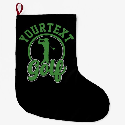 Gepersonaliseerde Golf ADD NAAM Retro Pro Golfer S Grote Kerstsok (Voorkant)
