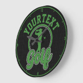 Gepersonaliseerde Golf ADD NAAM Retro Pro Golfer S Grote Klok (Hoek)