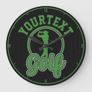 Gepersonaliseerde Golf ADD NAAM Retro Pro Golfer S Grote Klok