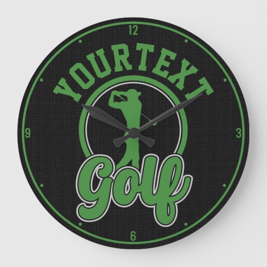 Gepersonaliseerde Golf ADD NAAM Retro Pro Golfer S Grote Klok (Voorkant)
