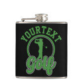 Gepersonaliseerde Golf ADD NAAM Retro Pro Golfer S Heupfles (Voorkant)