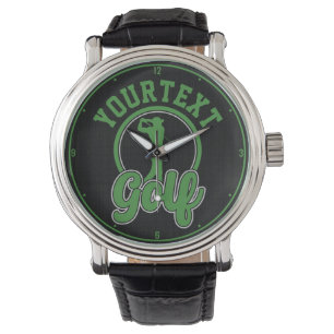 Gepersonaliseerde Golf ADD NAAM Retro Pro Golfer S Horloge