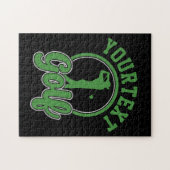 Gepersonaliseerde Golf ADD NAAM Retro Pro Golfer S Legpuzzel (Horizontaal)