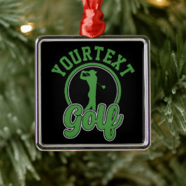 Gepersonaliseerde Golf ADD NAAM Retro Pro Golfer S Metalen Ornament