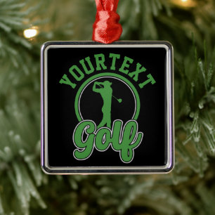 Gepersonaliseerde Golf ADD NAAM Retro Pro Golfer S Metalen Ornament