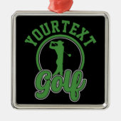 Gepersonaliseerde Golf ADD NAAM Retro Pro Golfer S Metalen Ornament (Voorkant)