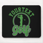 Gepersonaliseerde Golf ADD NAAM Retro Pro Golfer S Muismat (Voorkant)