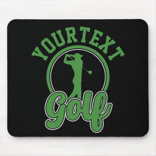 Gepersonaliseerde Golf ADD NAAM Retro Pro Golfer S Muismat (Voorkant)