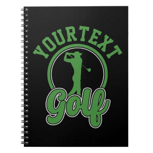 Gepersonaliseerde Golf ADD NAAM Retro Pro Golfer S Notitieboek (Voorkant)