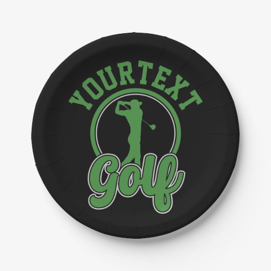 Gepersonaliseerde Golf ADD NAAM Retro Pro Golfer S Papieren Bordje (Voorkant)