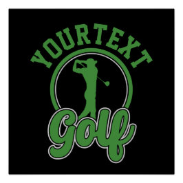 Gepersonaliseerde Golf ADD NAAM Retro Pro Golfer S Perfect Poster