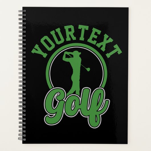Gepersonaliseerde Golf ADD NAAM Retro Pro Golfer S Planner (Voorkant)