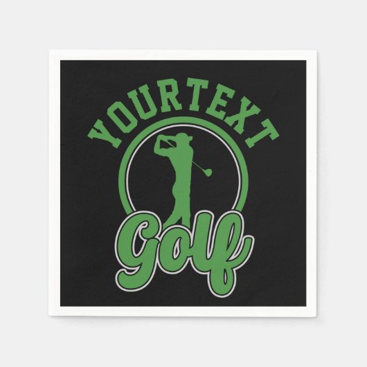 Gepersonaliseerde Golf ADD NAAM Retro Pro Golfer S Servet (Voorkant)