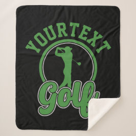 Gepersonaliseerde Golf ADD NAAM Retro Pro Golfer S Sherpa Deken