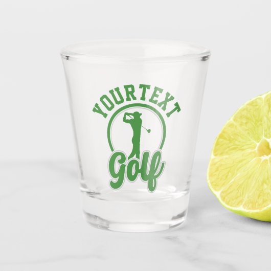 Gepersonaliseerde Golf ADD NAAM Retro Pro Golfer S Shot Glas (Voorkant)