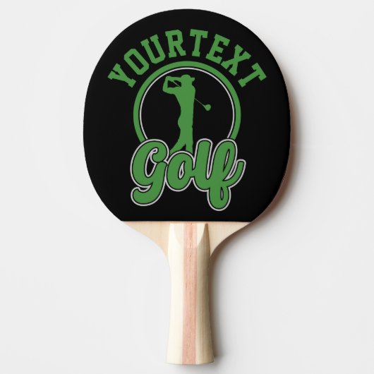 Gepersonaliseerde Golf ADD NAAM Retro Pro Golfer S Tafeltennisbatje (Voorkant)