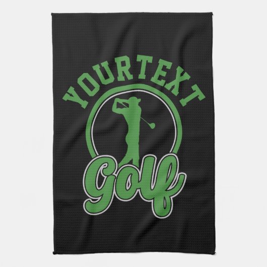 Gepersonaliseerde Golf ADD NAAM Retro Pro Golfer S Theedoek (Verticaal)